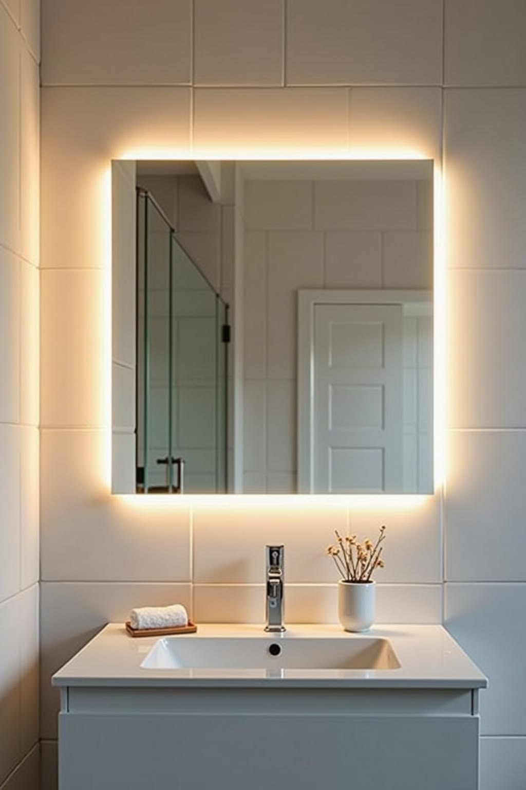 Bathroom Mirror - Chrome Frame